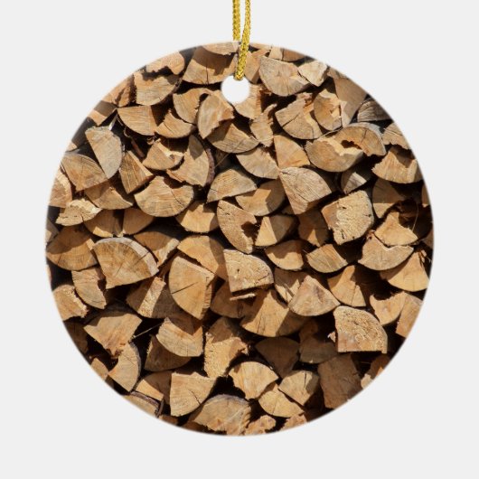 Houtstapel Keramisch Ornament (Voorkant)