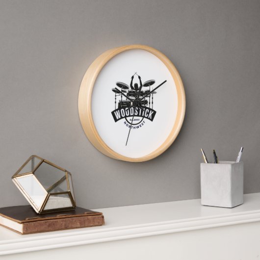 houtstick klok (Kantoor)