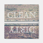 Houtstijlwasmachine Magnet Clean & Dirty (Voorkant)