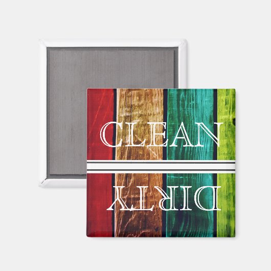 Houtstijlwasmachine Magnet Clean & Dirty (Voorkant / Achterkant)