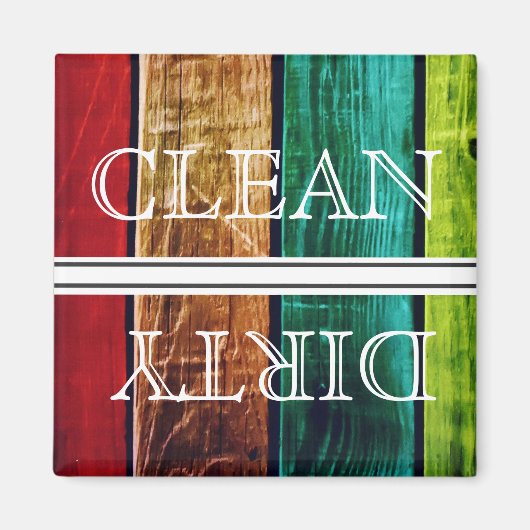 Houtstijlwasmachine Magnet Clean & Dirty (Voorkant)