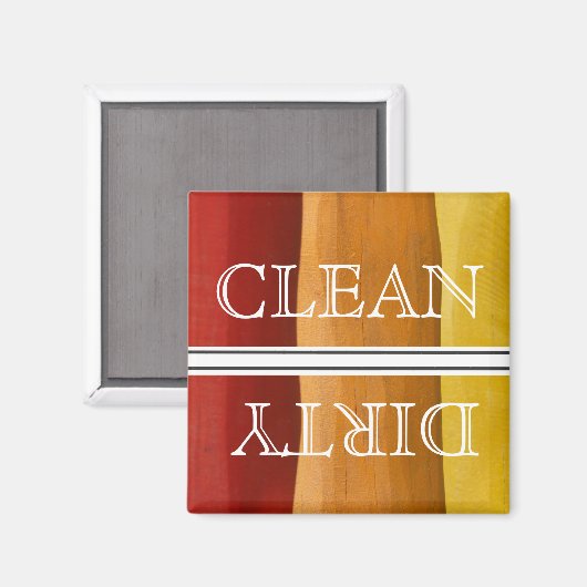 Houtstijlwasmachine Magnet Clean & Dirty (Voorkant / Achterkant)