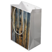 Houtstructuur Cool Uniek Medium Cadeauzakje (Achterkant Gekanteld)
