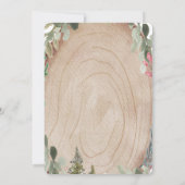 Houtstructuur grenenboom bos babyshower kaart (Achterkant)