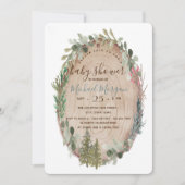 Houtstructuur grenenboom bos babyshower kaart (Voorkant)