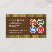 Houtstructuur Handyman Gereedschap Visitekaartje (Voorkant)
