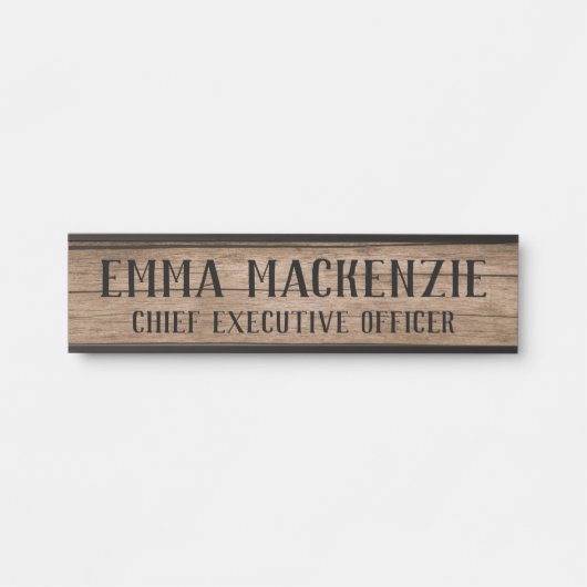 Houtstructuur Hangende Deur Naambord Deurbordje (Voorkant)
