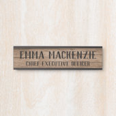 Houtstructuur Hangende Deur Naambord Deurbordje (Voorkant)