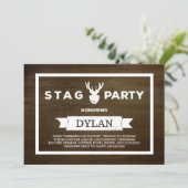 Houtstructuur Jonggezellenfeest Kaart (Staand voorkant)