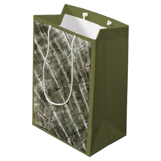 Houtstructuur Medium Cadeauzakje (Achterkant Gekanteld)