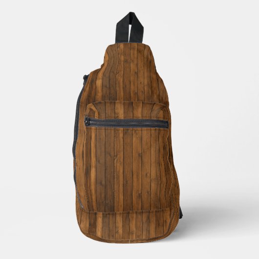 Houtstructuur Sling Bag (Voorkant)