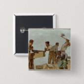 Houtstructuur Vierkante Button 5,1 Cm (Voorkant /achterkant)