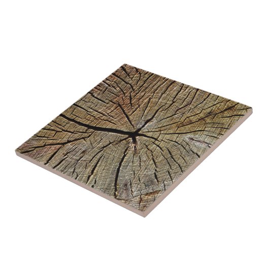 Houttextuur Graanboom, jaarrooster Tegeltje (Zijkant)