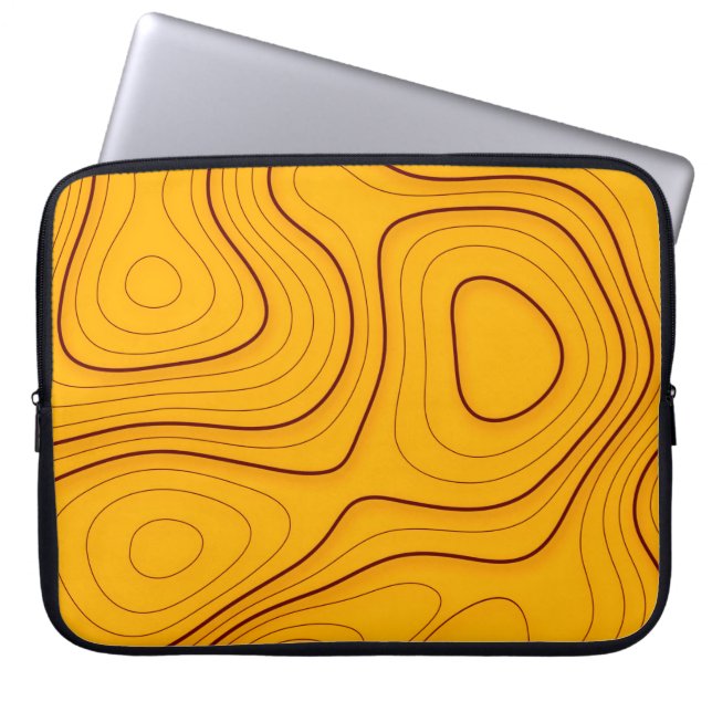 Houttextuur, lineaire abstractie backaardabstrac laptop sleeve (Voorkant)