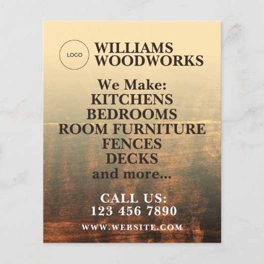 Houttextuur vet flyer (Voorkant)