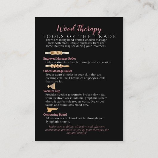 Houttherapie Lichaamsgehalte FAQ-informatie Visitekaartje (Achterkant)