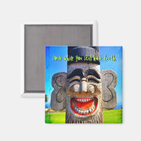 Houttotum-glimlach terwijl je nog steeds een teeth