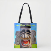 Houttotum-glimlach terwijl je nog steeds een teeth tote bag (Voorkant)