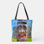 Houttotum-glimlach terwijl je nog steeds een teeth tote bag (Achterkant)