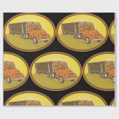 Houttransport vrachtwagen cadeaupapier (Vlak)
