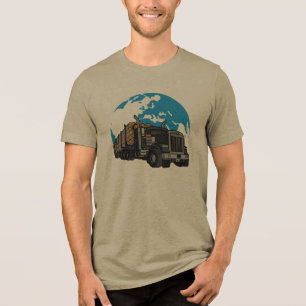 Houttransport Vrachtwagen Hout Transport Mondiale Tri-Blend Shirt