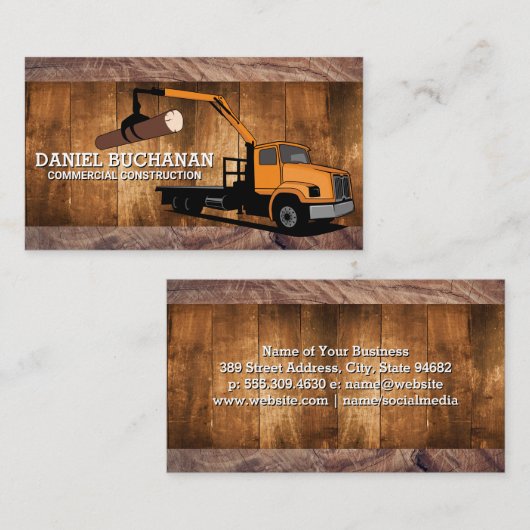 Houttransportvoertuig Visitekaartje (Voorkant / Achterkant)