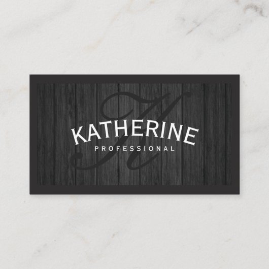 Houttrim | Manuscript Monogram Visitekaartje (Voorkant)