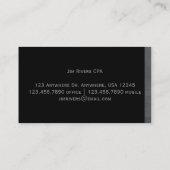 Houttrim op zwart visitekaartje (Achterkant)