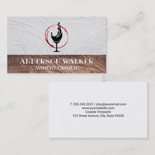 Houttrim | Wijn Stain Visitekaartje (Voorkant / Achterkant)