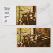 Houtturner - een oud laboratorium visitekaartje (Voorkant / Achterkant)