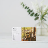 Houtturner - een oud laboratorium visitekaartje (Staand voorkant)