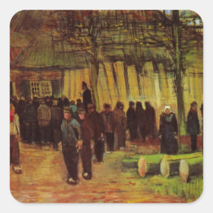 Houtverkoop door Vincent van Gogh Vierkante Sticker