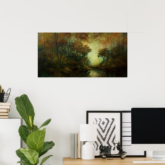 Houtverlichting Poster (Thuiskantoor)