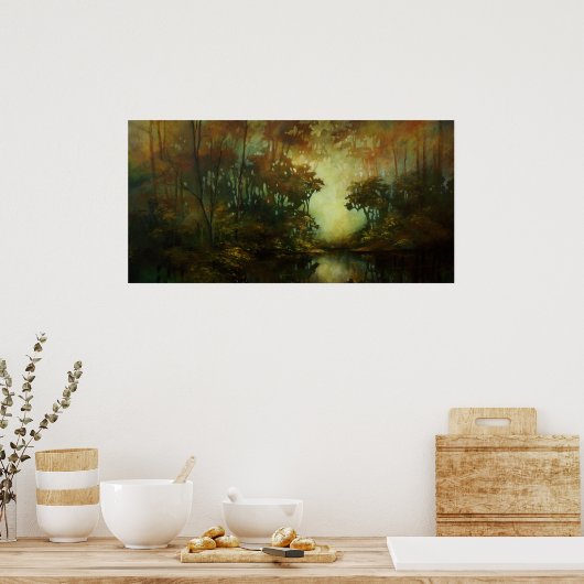 Houtverlichting Poster (Keuken)