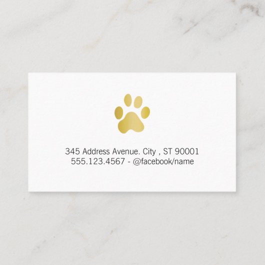 houtversiering | dierenverzorger visitekaartje (Achterkant)