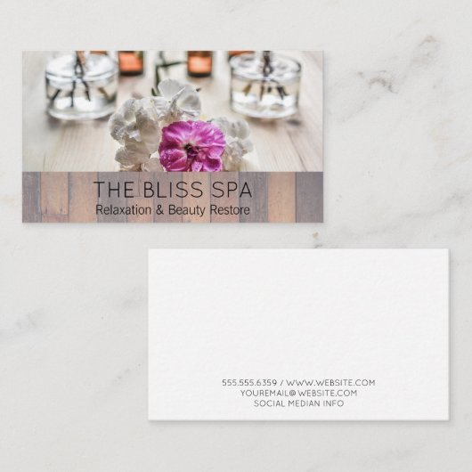 houtversiering | Salon Spa Visitekaartje (Voorkant / Achterkant)