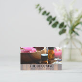 houtversiering | Salonoliën en badzouten Visitekaartje (Staand voorkant)