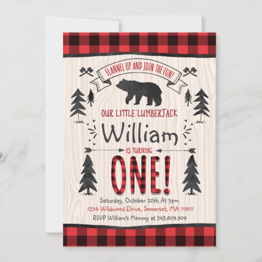 Houtvester Verjaardagsuitnodiging Houtvester Feest Kaart (Voorkant)