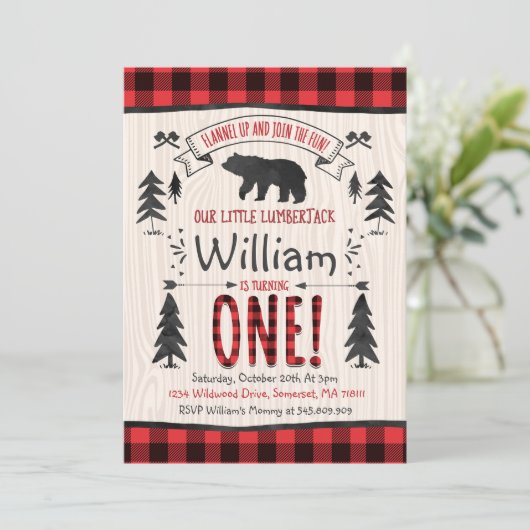 Houtvester Verjaardagsuitnodiging Houtvester Feest Kaart (Staand voorkant)