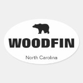 Houtvin, NC Decal Ovale Sticker (Voorkant)