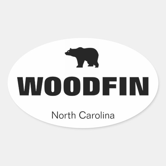 Houtvin, NC Decal Ovale Sticker (Voorkant)