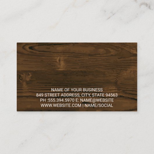 houtvlak | timmerwerk | houtnerf visitekaartje (Achterkant)