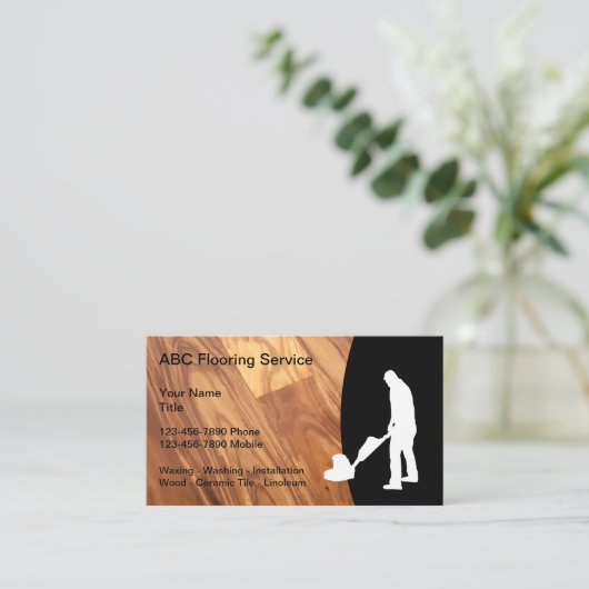 Houtvloerthema Visitekaartje (Staand voorkant)