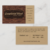 Houtwerk Carpenter Bruin Wavy Hout Inlay Patroon Visitekaartje (Voorkant / Achterkant)