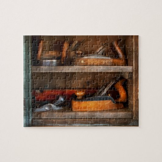 Houtwerker - Gereedschap van kastanjemaker Legpuzzel (Horizontaal)