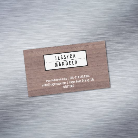 Houtwerker met Hazel Wood Magnetisch Visitekaartje (Voorbeeld)