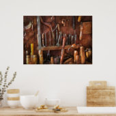 Houtwerker - Oude gereedschappen Poster (Keuken)