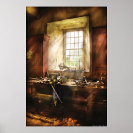 Houtwerker - Vele oude hulpmiddelen Poster