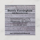 Houtwerkermeubelen,  grijs houtafels vierkante visitekaartje (Achterkant)