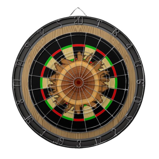 Houtwist met houtkorrel Doeldartboard Dartbord (Voorkant)